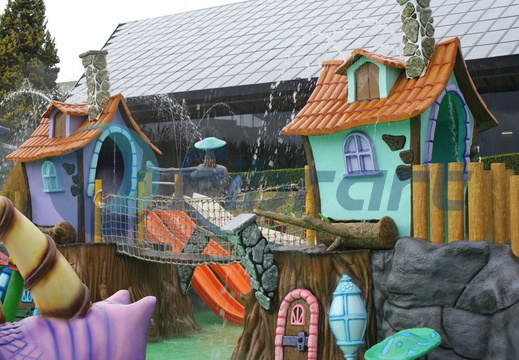 Fun house themed kids area
