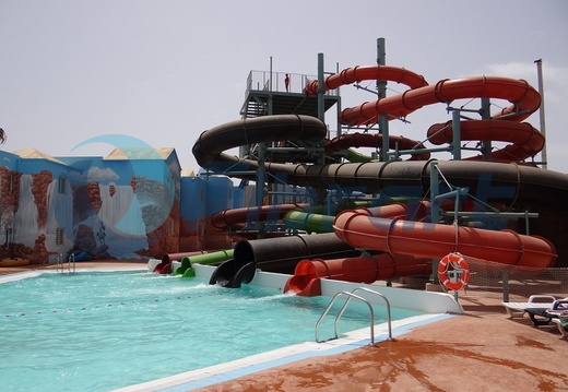 Water slides pool arrival Paradise Lanzarote